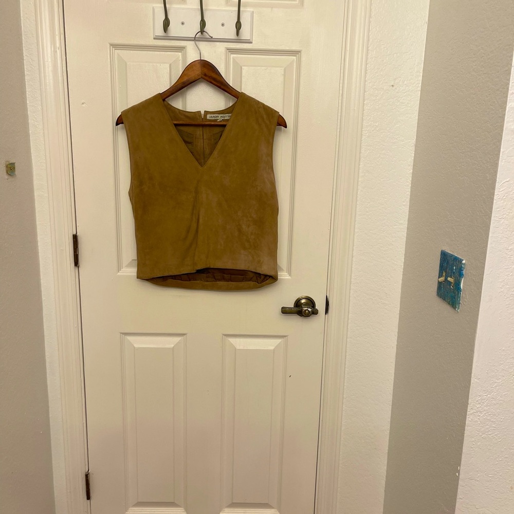 Vintage 1990’s Laundry Industry 100% Goat Suede Top in a Size Medium